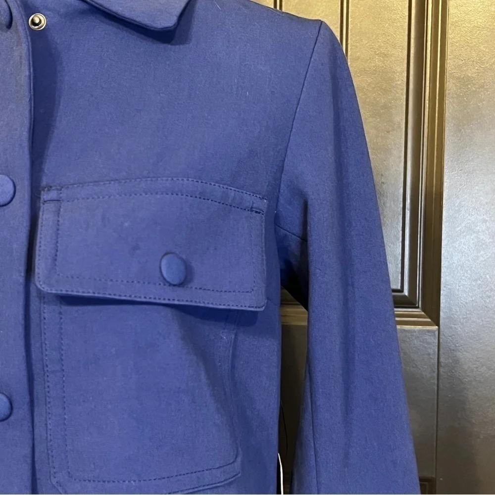 NWT EXPRESS Blue Cropped Collared Jacket Extra Small - Picture 5 of 9
